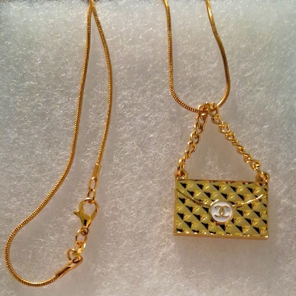 Gold Purse Charm on Chain